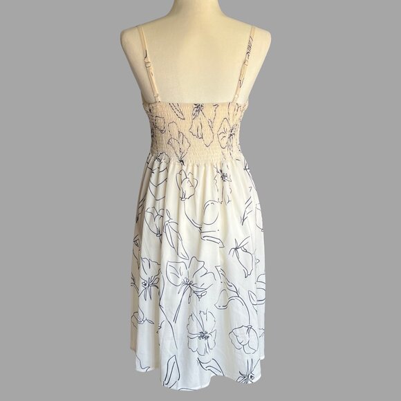 Ecowise White Floral Line Art Cutout Sundress – Size S - Picture 5 of 9